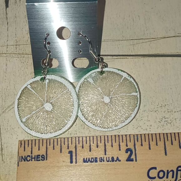 Lime slice earrings - Picture 1 of 3